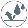 Water droplets bouncing off a surface, indicating that the product is water-repellent.