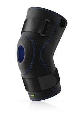 Neoprene-free Actimove Sports Edition Knee Brace with Adjustable Horseshoe, Simple Hinges and Condyle Pads in black
