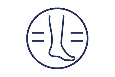 Icon of a leg with compression lines around it.