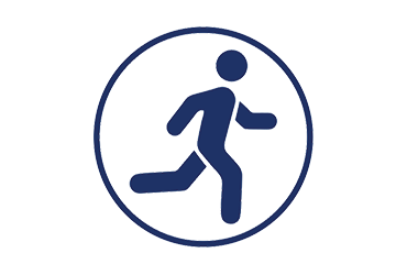 Icon of a person running.