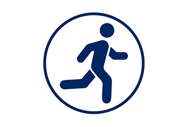 Icon of a person running.