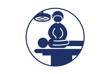 Icon of a patient on an operating table.
