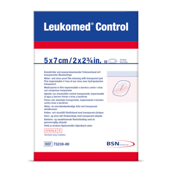 Imagen frontal del paquete de Leukomed control