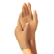 Hands wearing soft neoprene-free Actimove Arthritis gloves in beige 