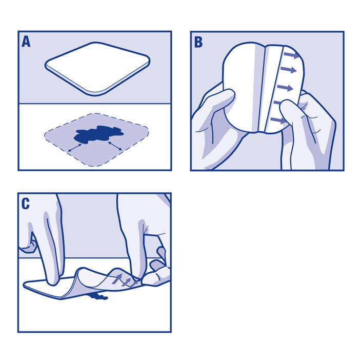 Image showing how to apply Cutimed® Hydro B and Cutimed® Hydro L