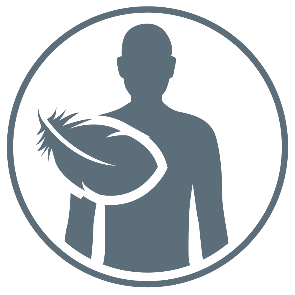 A feather on a human torso demonstrating that this product is gentle on the skin.