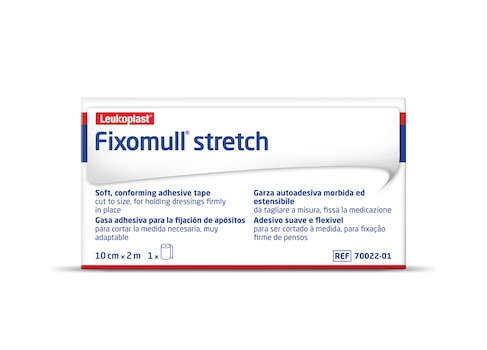 Packshot front view of Fixomull stretch by Leukoplast