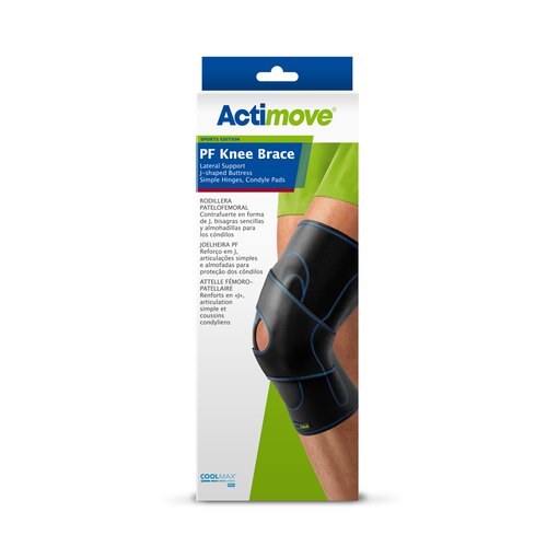 Pack of Actimove Sports Edition PF Knee Brace, Lateral Support, Simple Hinges, Condyle Pads, J-Shaped Buttress
