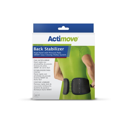 Pack of Front view of Actimove Sports Edition Back Stabilizer with Pressure Pads and SMART Easy-Closing-Pulley-System
