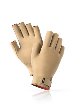 Beige knitted Actimove Wrist Support for arthritis
