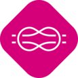 Symbol of looped threads to visualize that the product inhibits the growth of bacteria.