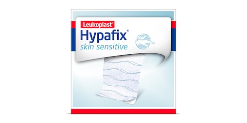 Photo de produit de fixation sur une zone étendue Hypafix skin sensitive de Leukoplast.
