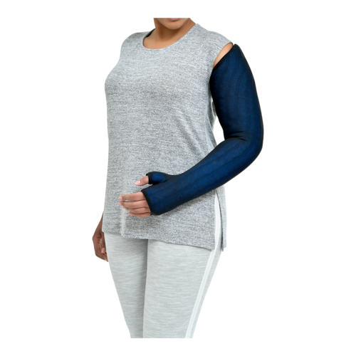 Person wearing a JOBST JOVIJACKET ARM compression garment on their entire arm.