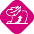 Symbol of a dressing being removed and a feather