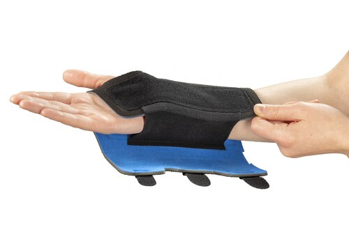 Close-up of Actimove Sports Edition Adjustable Wrist Stabilizer with the slip-on design and straps
