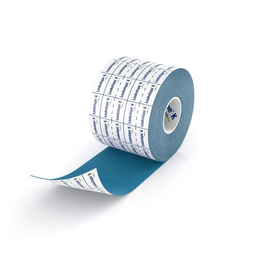 Roll of blue Leukotape K by Actimove kinesiology tape for muscular support
