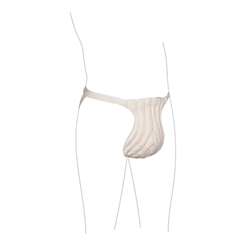 Diagram showing a male wearing JOBST Jovipad Male Genital Pad.