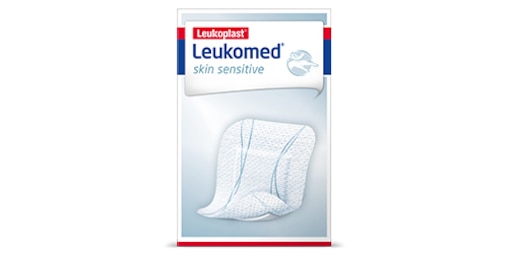 Záber na výrobok Leukomed – absorpčné krytie na citlivú kožu od spoločnosti Leukoplast.