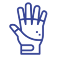 Icono de unos guantes de compresión que simbolizan su uso para reducir el dolor y la inflamación en la artritis de las manos.