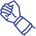 Icono que representa la elección de la muñequera adecuada para aliviar y apoyar los síntomas de la tendinitis.
