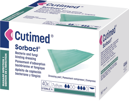 Obrázek ukazující balíček Cutimed® Sorbact® savý polštářek