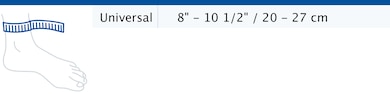 Size chart showing measurements for Actimove Sports Edition Ankle Support Adjustable Size chart showing measurements for Actimove Sports Edition Ankle Support Adjustable