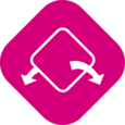 Symbol showing a dressing with arrows on both sides showing it can be used on both sides.