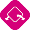 Symbol showing a dressing with arrows on both sides showing it can be used on both sides.