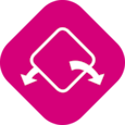 Symbol showing a dressing with arrows on both sides showing it can be used on both sides.