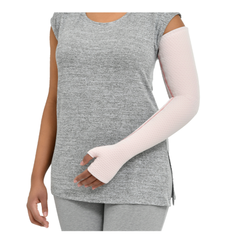 JOBST Relax Arm-Kompressionsmanschette in rosa.