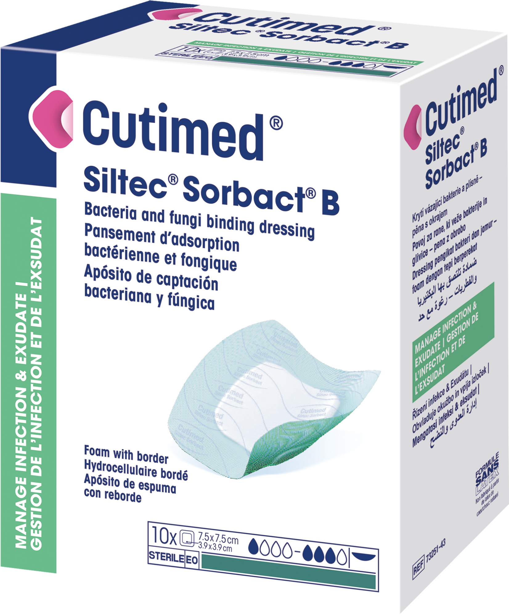 Image showing a packshot of Cutimed® Siltec® Sorbact® B