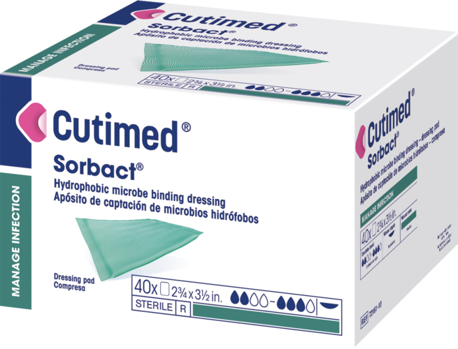 Cutimed®Sorbact®Dressing Pad—hydrophobic microbe binding dressing