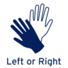 Diagram showing left and right hand with a word 'Left or Right'.