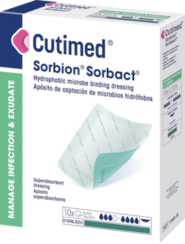 Cutimed® Sorbion® Sorbact®—hydrophobic microbe binding wound dressing