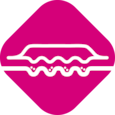 Symbol of a wound dressing that perfectly fits to the wound bed to represent its high adaption