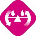 Symbol of water circulation to visualize effective moisture balance