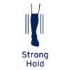 Diagram showing a person wearing JOBST compression socks with the words 'Strong hold'.