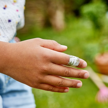 Leukoplast eco kids plaster on finger of child’s hand