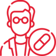 Icono que representa recibir recomendaciones del personal de la farmacia.