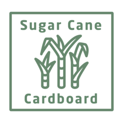 Icono con tres cañas y un cartel con el texto caña de azúcar