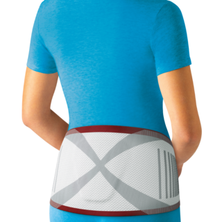 Actimove Professional Line LumbaMotion Lady Back Support with Pressure Pad on model
