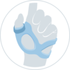 moldable core on thumb orthosis