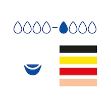 Produktfakta som visualiserar torr till måttlig ytlig och djup nekrotisk sårskorpa granulerande epiteliserande
