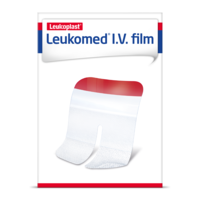 Imagem frontal de embalagem de Leukomed I.V film da Leukoplast