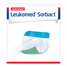 Vista frontale della confezione di Leukoplast Leukomed Sorbact