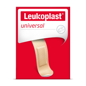 Foto der Vorderseite der Verpackung von Leukoplast universal