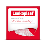 Vista frontale della confezione di Leukoplast Elastomull haft