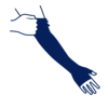 Person wearing compression sleeve.
