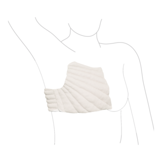 Female wearing a JOBST JoViPad chest wall pocket pad.