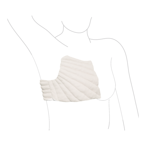 Female wearing a JOBST JoViPad chest wall pocket pad.